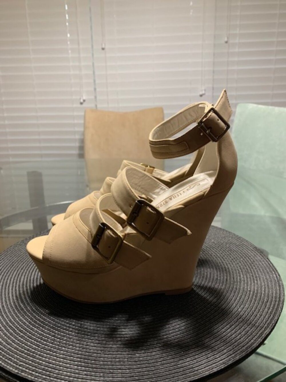 Beige Platform Wedge Sandals | Chunky High Heel Shoes | Summer Dressy Sandals